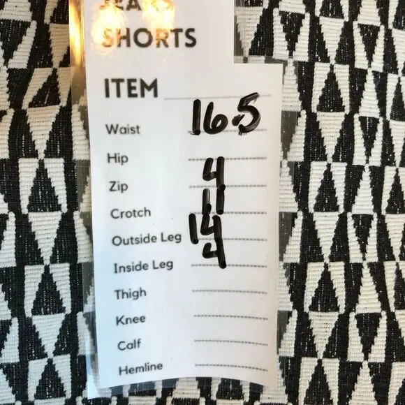 Anthropologie Cartonnier Neda Shorts Black White Geometric Print 4” Retro Mod 10 - Picture 10 of 10